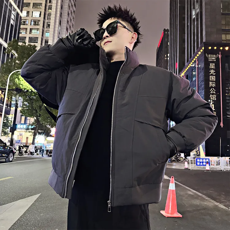 短款ins男韩版棉服面包服水洗棉衣立领加厚保暖冬季男士休闲百搭