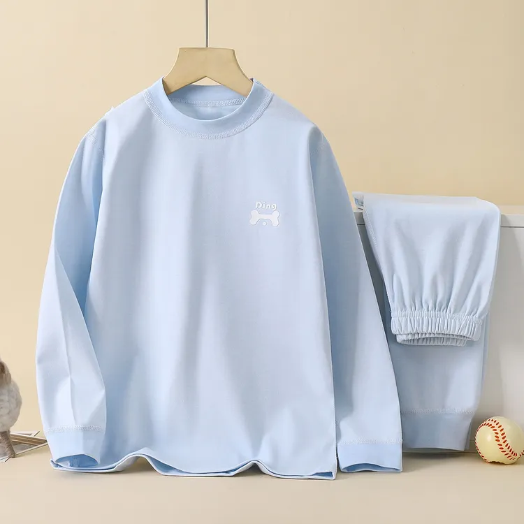 小方迪纯棉秋衣秋裤男童内衣套装儿童睡衣全棉毛衫保暖中大童秋冬