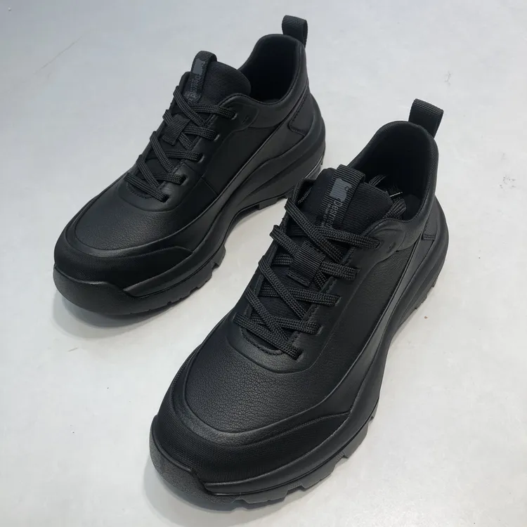 广州新款男士厚底休闲鞋 头层牛皮 防滑耐磨 加绒二棉