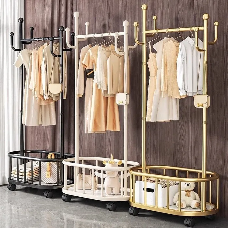 轻奢衣帽架落地式家用卧室内移动挂衣服架子置物晾衣架房间挂衣架