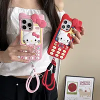 苹果|kt猫电话机卡通大哥大创意ins适用iPhone17软硅胶16p手机壳