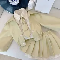 女童皮衣外套百褶裙2025秋季新款韩版潮酷休闲夹克儿童洋气机车服