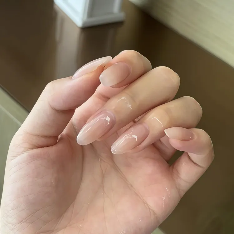 嬛嬛同款纯欲风裸色美甲手工定制穿戴甲清透高级感显白新娘可穿戴