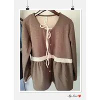 65-女士秋冬季咖色v领家居服套装