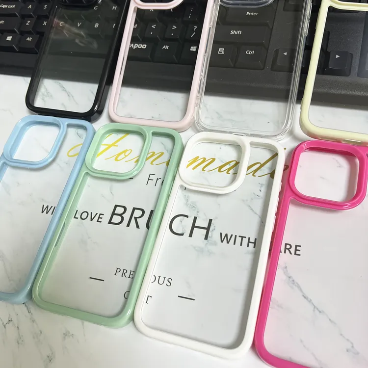 /滴胶二合一凹槽壳16Epro糖果色16iphone15奶油胶素材手机厚