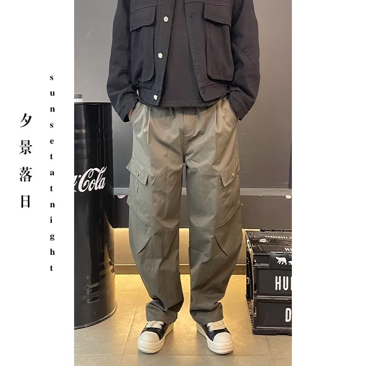 【cityboy】春秋宽松百搭高街休闲裤工装裤多口袋潮流A0138
