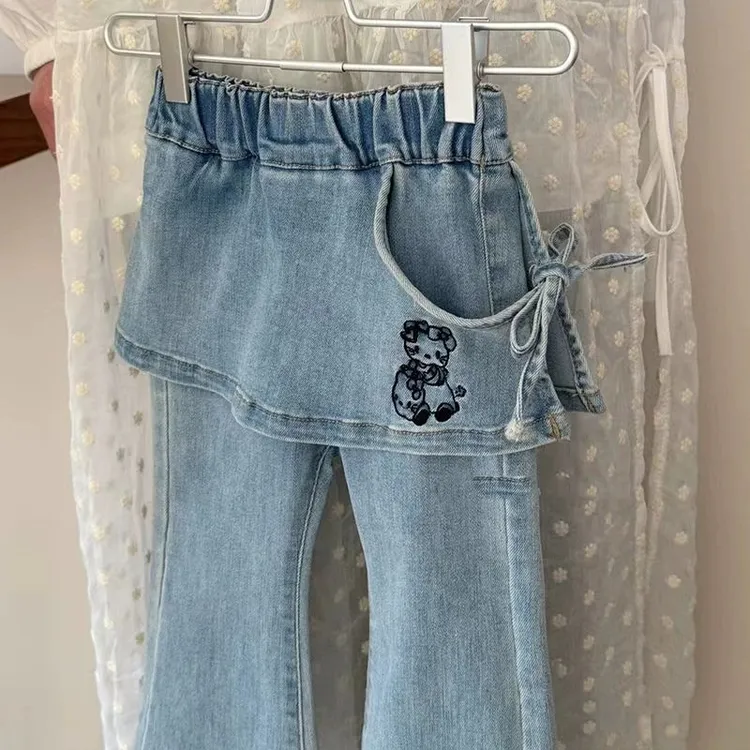 韩版童装女童春装裤子2025新款洋气时髦儿童蓝色屁帘牛仔裤女宝宝