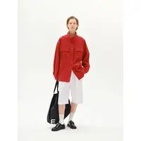 REWEAR/極简主义 轻盈微肌理复古廓形慵懒风工装短外套11245