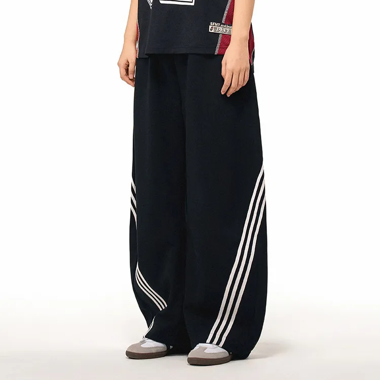 SFNT 条纹剪裁弯刀运动休闲裤长裤 美式复古街头国潮牌休闲