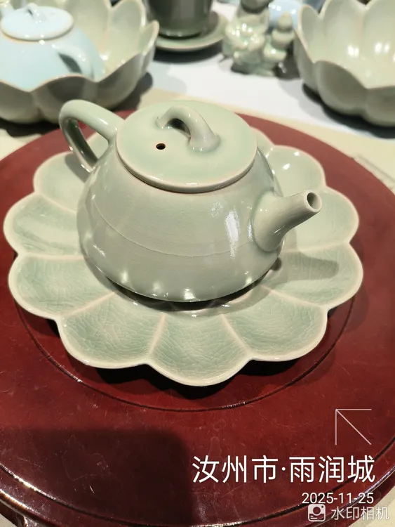 青绿釉莲花壶丞加石瓢壶泡茶器具