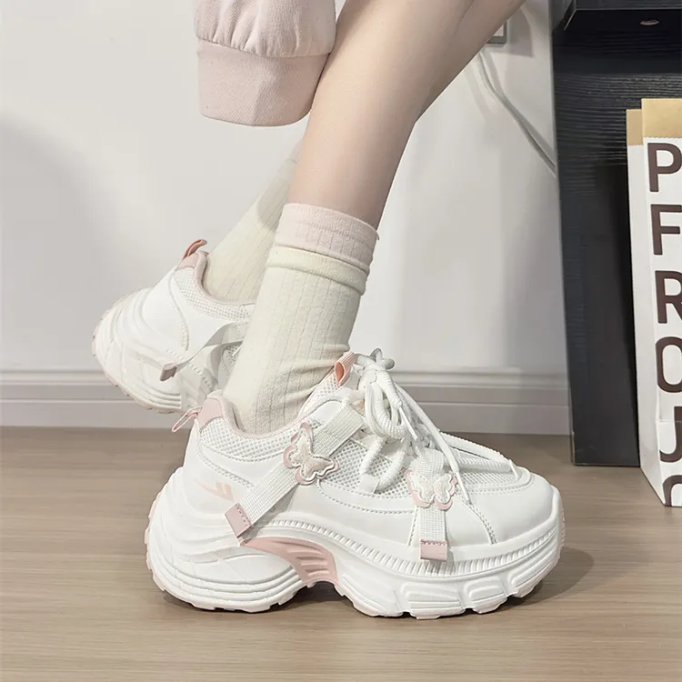 回力蝴蝶老爹鞋女2025爆款时尚百搭轻便学生鞋子厚底运动鞋女设计