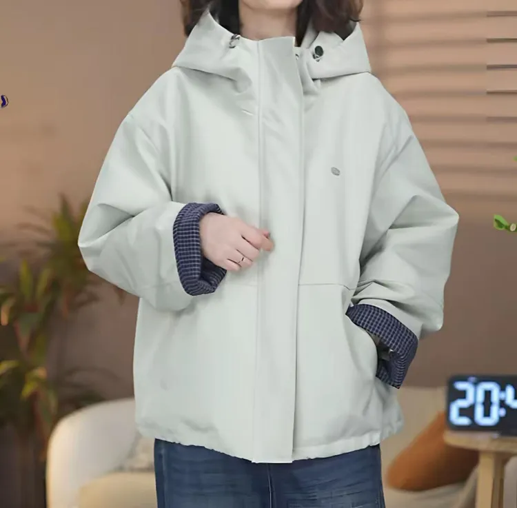 【DG】冬季新款韩系拼接宽松时尚经典加厚棉衣棉服女8881