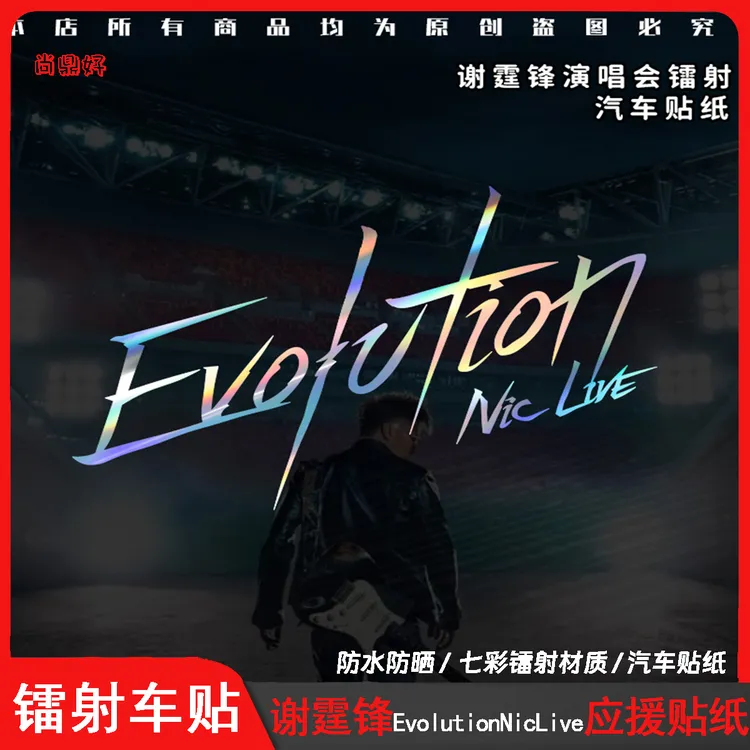 创意镭射贴纸谢霆锋2025进化演唱会装饰电动汽车划痕遮挡防水车贴