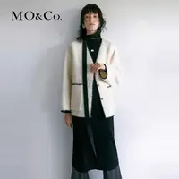 【贤哥专享】MOCO冬LOGO含羊毛后开叉黑色针织连衣裙MBC4DRS008