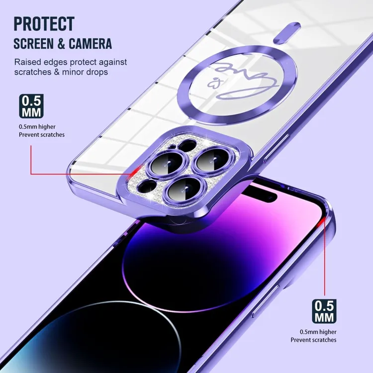 磁吸爱心透明手机壳适用于苹果多型号手机含天使网红同款数码配件