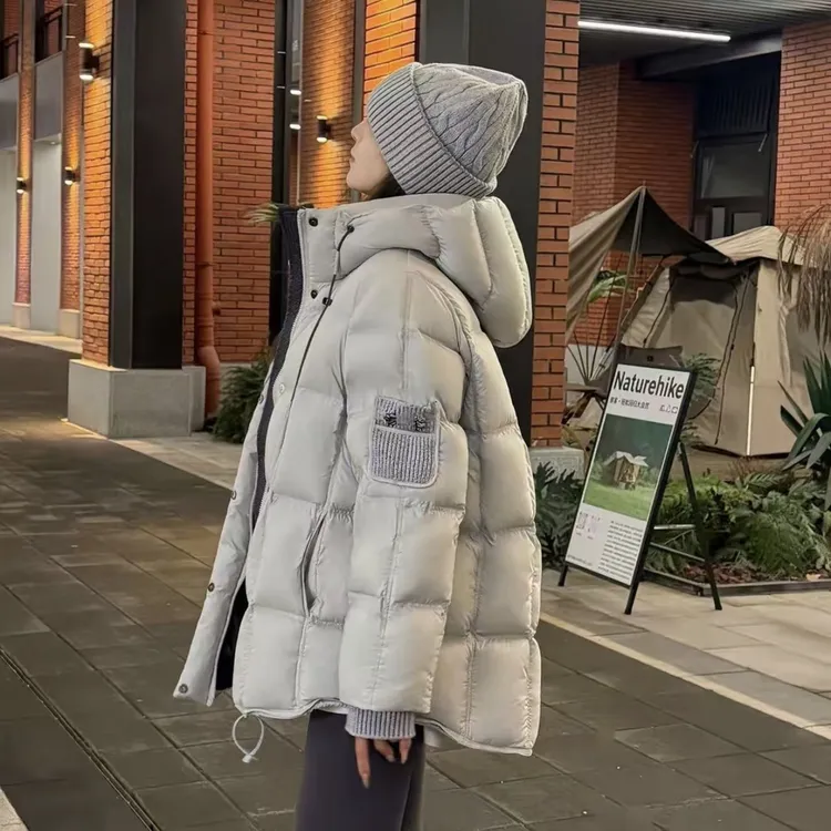 棉服女连帽2025新款欧货时尚加厚宽松棉服冬季石墨烯云绒连帽外套