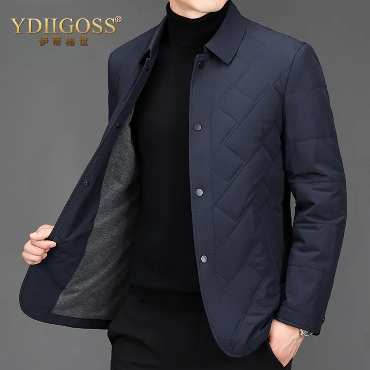 YDIIGOSS休闲男士棉服外套中年冬装棉衣男2025加厚棉袄商务