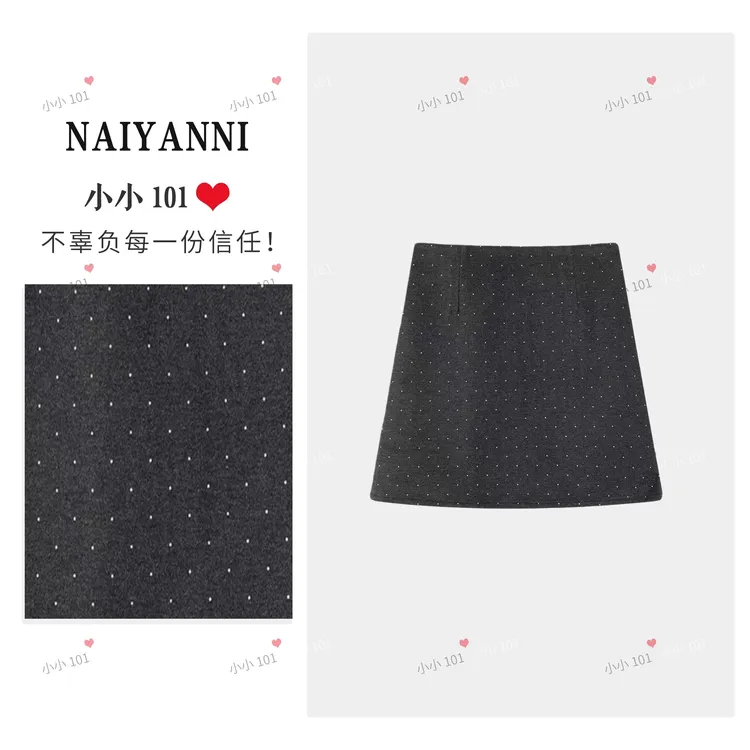 ‘甜甜圈’秋冬复古波点高腰半身裙LXY8870