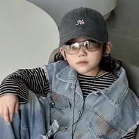韩版字母刺绣儿童棒球帽时髦帅气宝宝扮酷鸭舌帽女童户外运动帽子