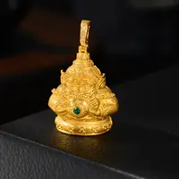 【生日专享】（素金）拉胡吊坠*18K镶嵌（多样性发一）S9227