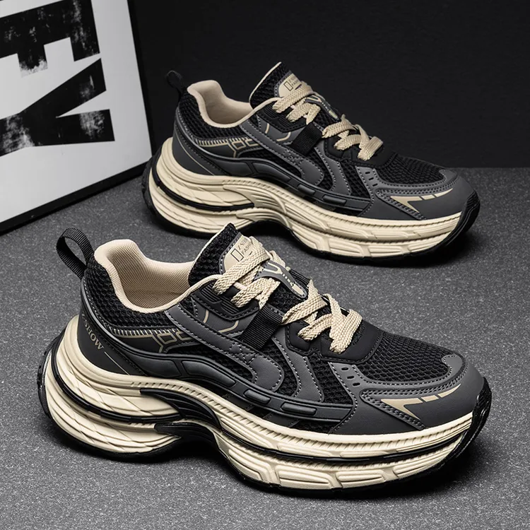 老爹鞋韩版拼色网面厚底老爹鞋运动鞋男鞋休闲鞋鞋子百搭透气潮流