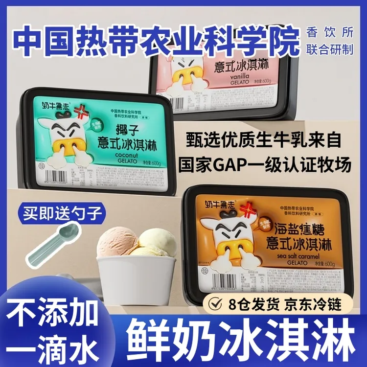 农科院鲜奶冰淇淋巧克力雪糕意式冰激凌黑巧椰子焦糖冰淇淋甜品点