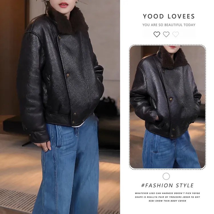 美式复古洋气毛领设计感外套短款冬季2025新款酷飒风时髦短外套潮