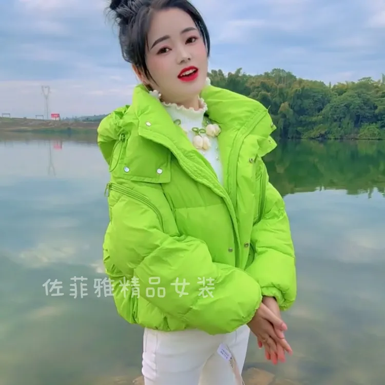 2025新款连帽加厚时尚棉服韩版短款防寒外套保暖宽松面包服