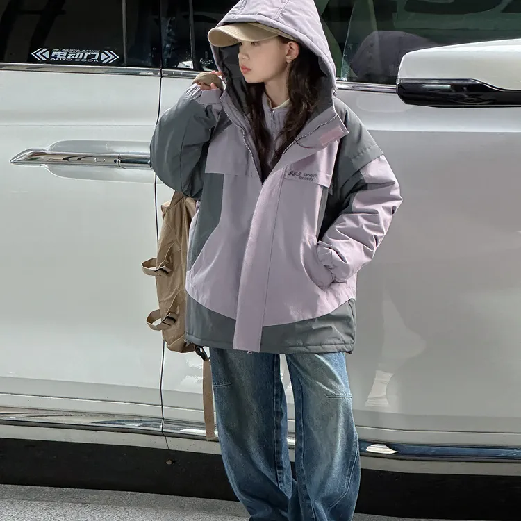 女童外套春秋款2025新款中大童秋季时尚休闲连帽冲锋衣夹克上衣潮