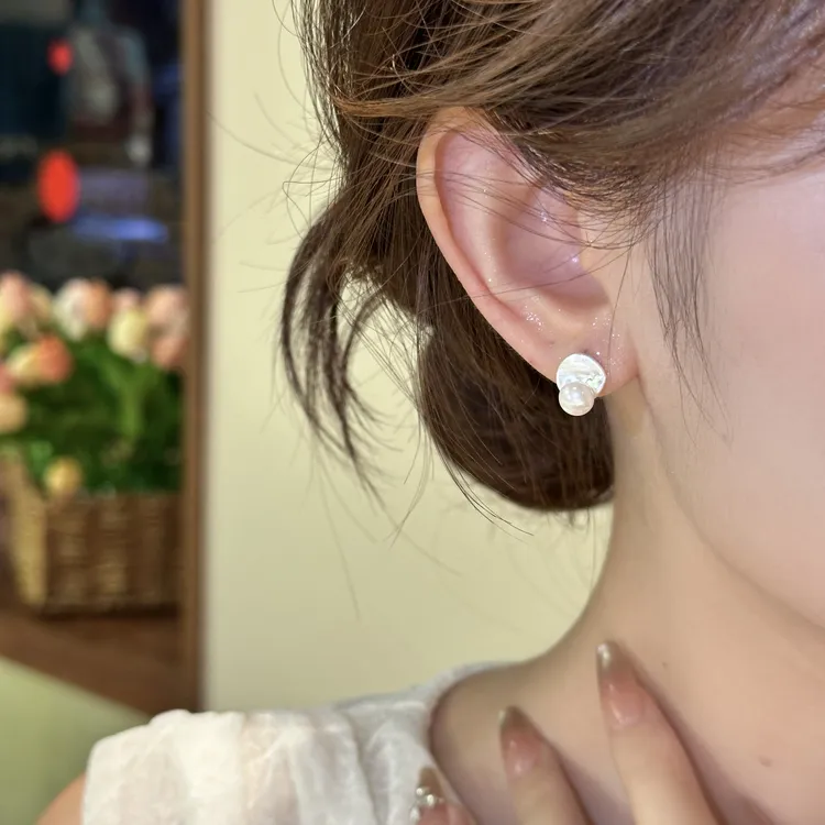 冷淡风简约金属珠珠耳钉百搭轻奢小巧精致耳环A-386