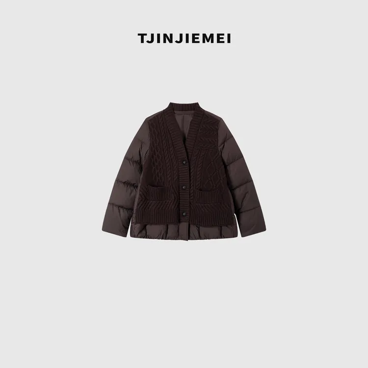 娟娟【冰河纪】设计感精致毛织拼接和服领鹅绒服ERF2510-x1361