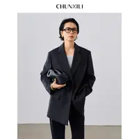 【羊绒西装】CHUNXILI/春熙里 秋冬时尚极简西装外套D00W53044