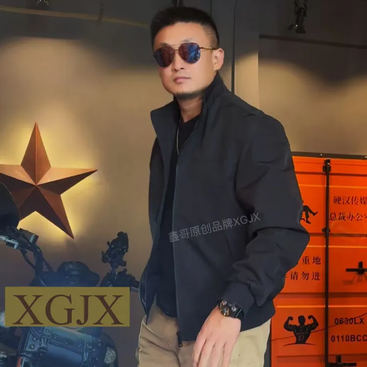 鑫哥原创XGJX正品美式夹克三防立领纯色复古秋款户外工装飞行外套