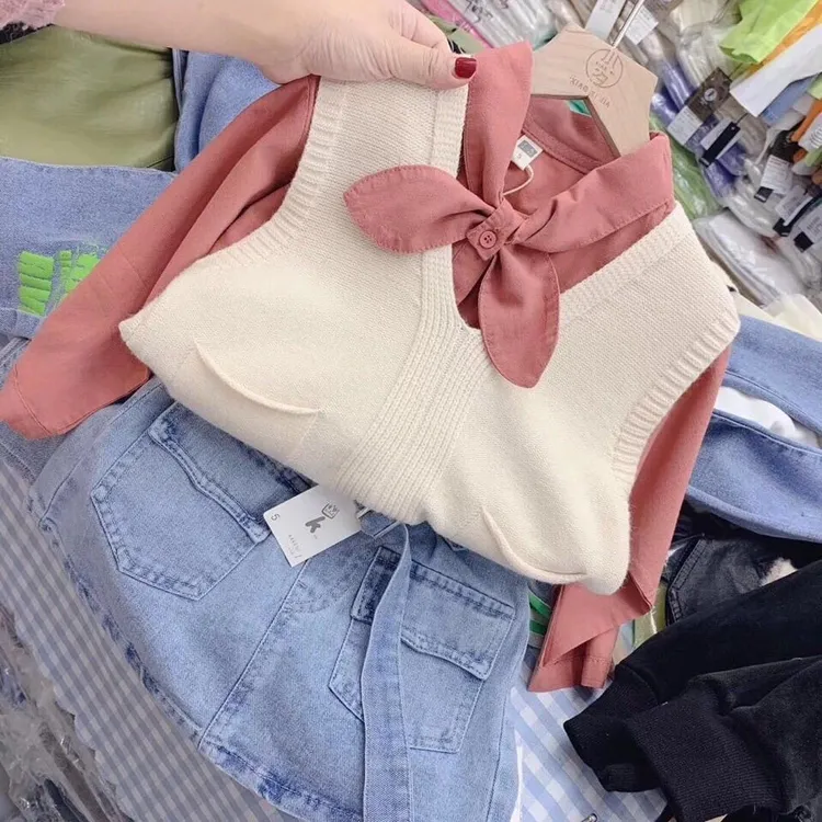 清仓 儿童针织马甲开衫套头毛衣童装