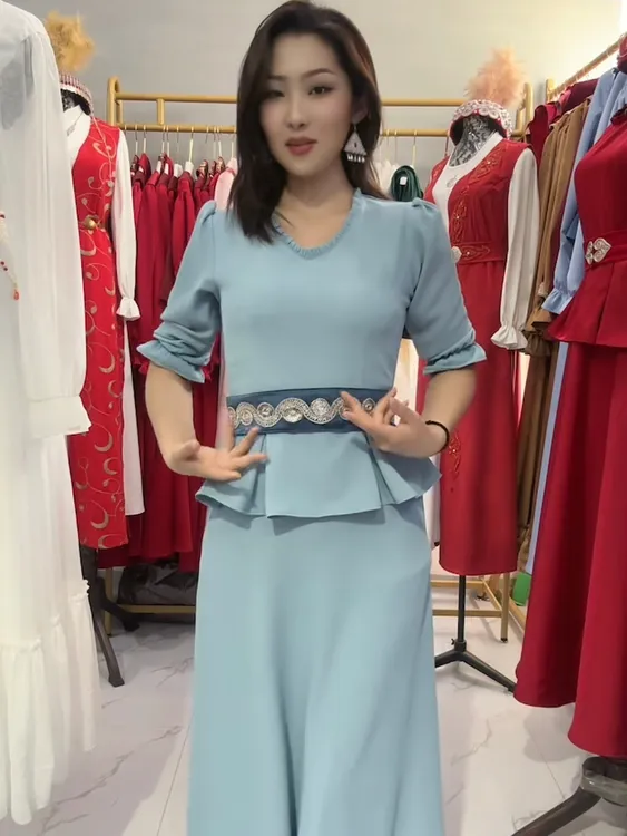 极简风时尚套装秋季上衣服装连衣裙套装百搭礼服网红
