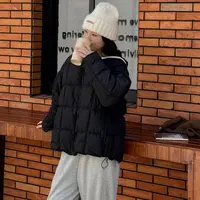 太好看了！冬季新款时尚百搭云朵泡芙棉衣外套方块韩版宽松棉服