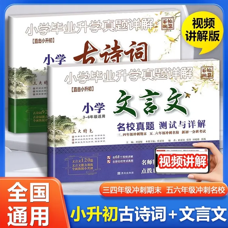 小学文言文古诗词专项训练毕业升学真题详解语文三四五六年级