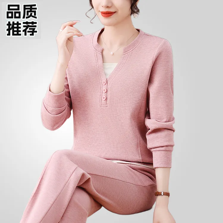 中老年卫衣套装女春秋2025新款气质时髦洋气休闲服套装女士秋装OL