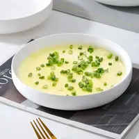 纯白8英寸窝盘4只深盘子家用蒸蛋陶瓷装炒菜盘子深盘家用深盘菜盘