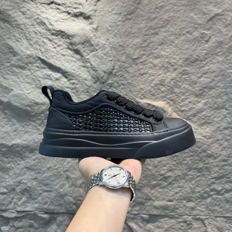 手工编制镂空网面男鞋2025夏季新款发泡软底潮流舒适百搭休闲板鞋