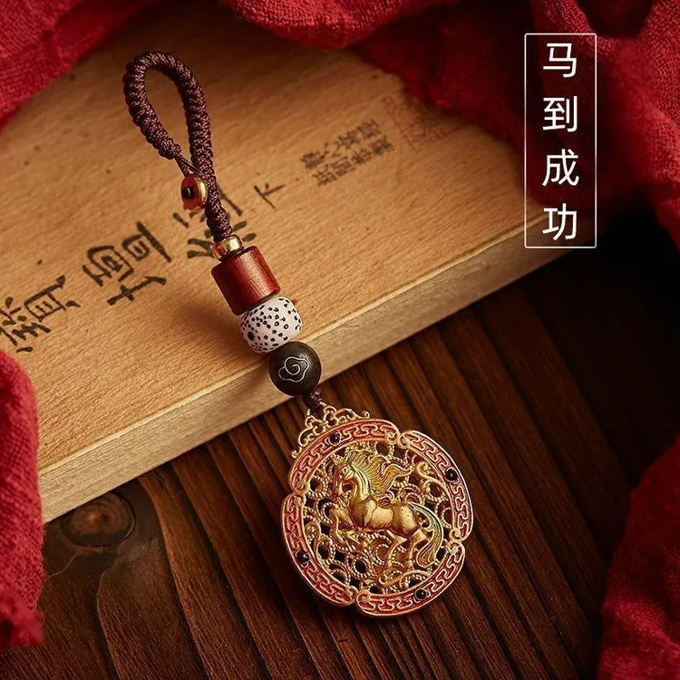 彩绘马到成功祥云招财好运吉祥驾车个人用品