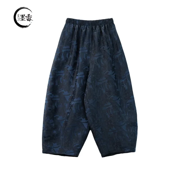 XuanGeMoXiang/轩阁墨香【锦赤】新中式国风时尚百搭裤子MX260357