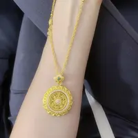 铜合金项链 如意时来运转八宝罗盘项链 毛衣链自留款