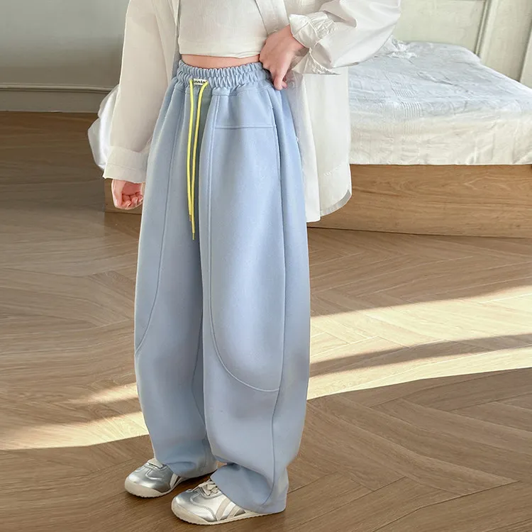 女童裤子弯刀裤春秋季2025新款中大童洋气休闲卫裤儿童百搭运动裤