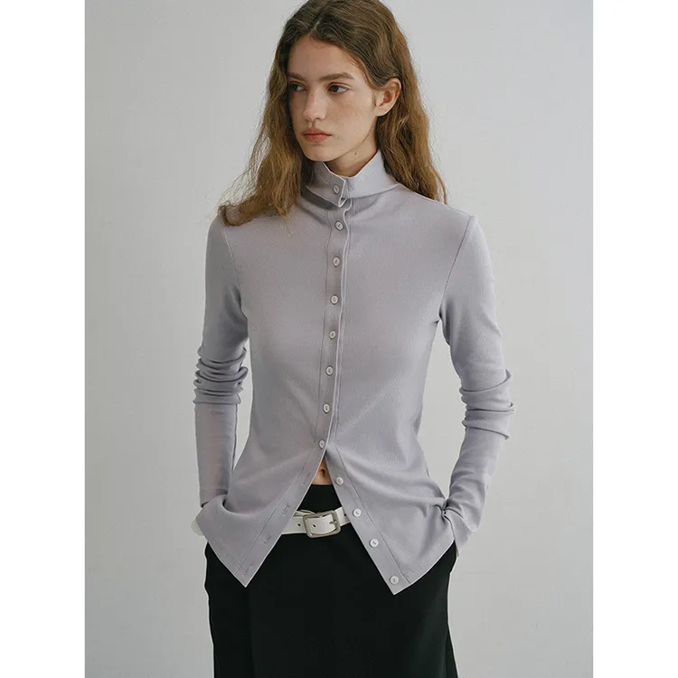 10/08新品 堆堆高领多穿长袖翻领T恤修身显瘦上衣打底衫女冬