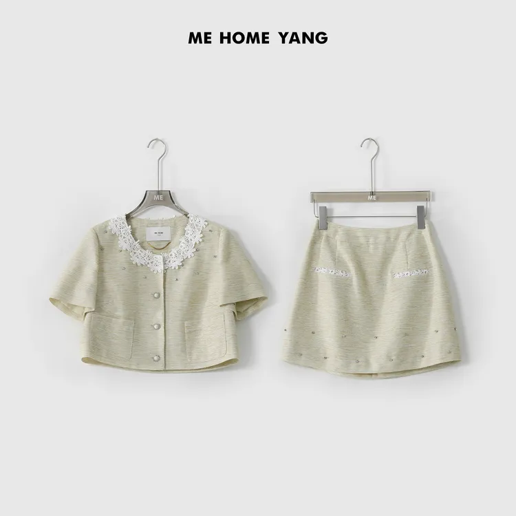 ME【缪的蕾丝领套装】夏季显瘦新款时尚女装两件套MEQS5304