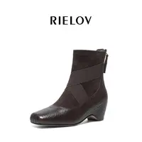 【RIELOV●秀儿●芭蕾舞者】增高1+4cm时尚潮流百搭女士时装靴5503