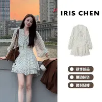 IRIS CHEN 波点裙 2025秋“经典法式波点”时尚百搭连衣裙25LYQ823