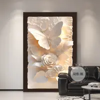 现代简约蝴蝶花卉沙发背景墙装饰画高档走廊玄关餐厅客厅挂画壁画