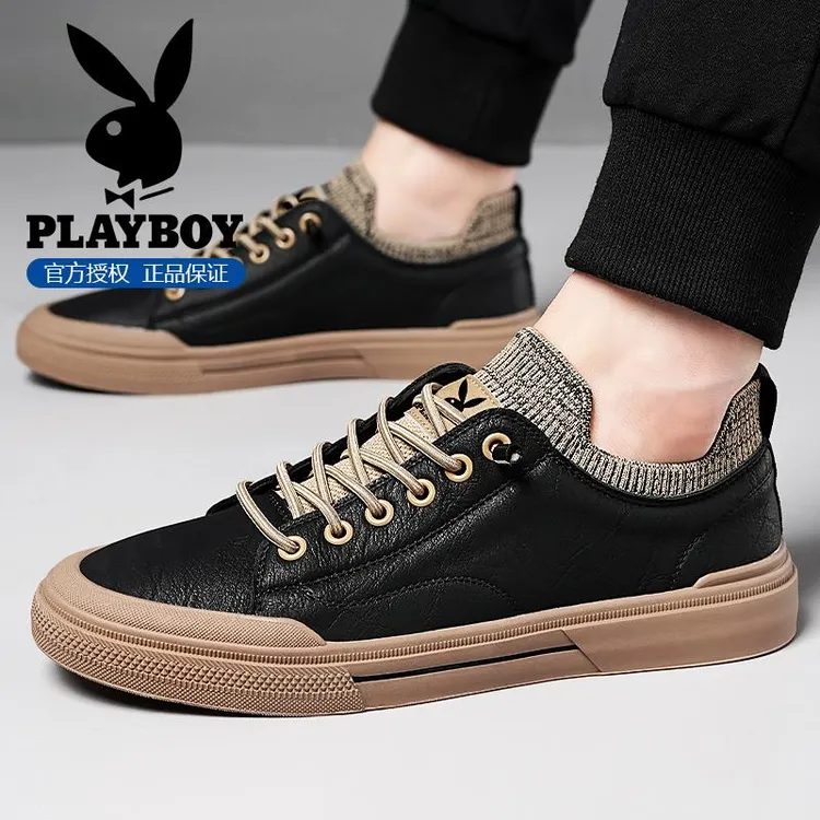 花花公子男鞋2025新款冬季青少年痞帅感板鞋男软底防滑潮流休闲鞋